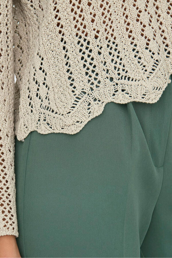 Only Lochmuster-Trikot mit &Auml;rmel Grau