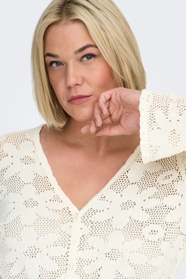Only Carmakoma Plus size cardigan style top white