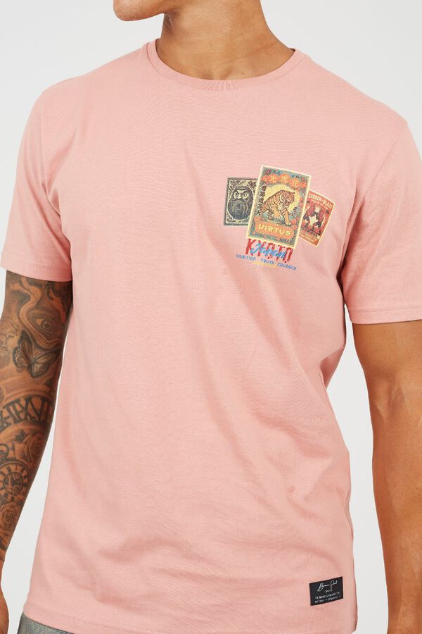 Brave Soul Printed short sleeve T-shirt pink