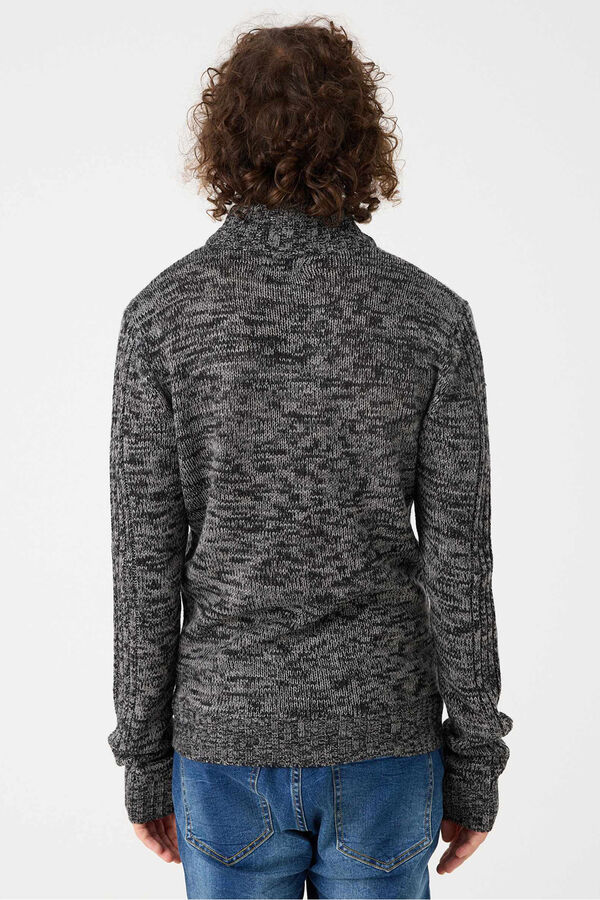 Inside Turtleneck sweater with high neck grey