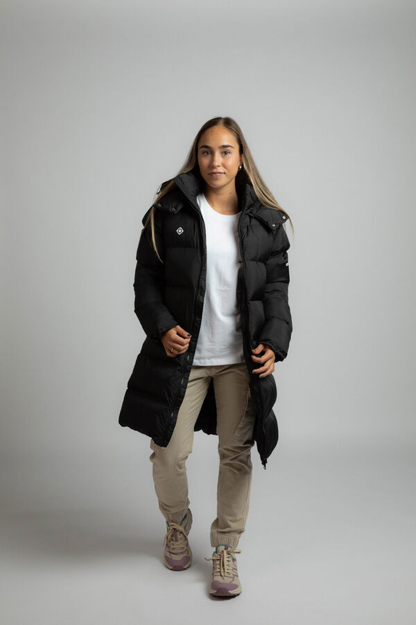 Izas Abrigo largo de fibra negro