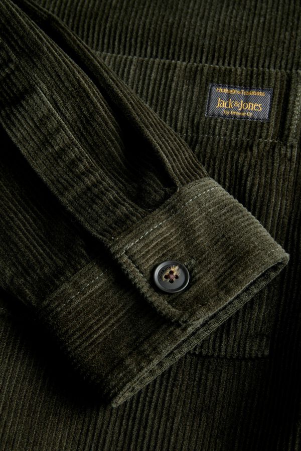 Jack & Jones Hemdjacke aus 100 % Baumwolle Gr&uuml;n
