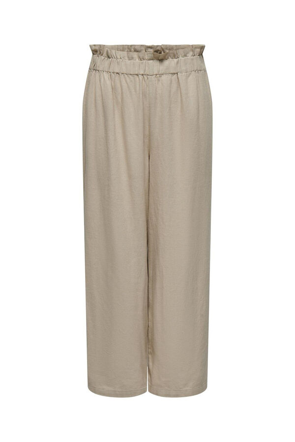 Springfield Wide linen trousers gray