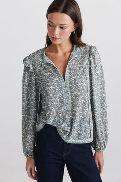 Springfield Printed ruffle blouse