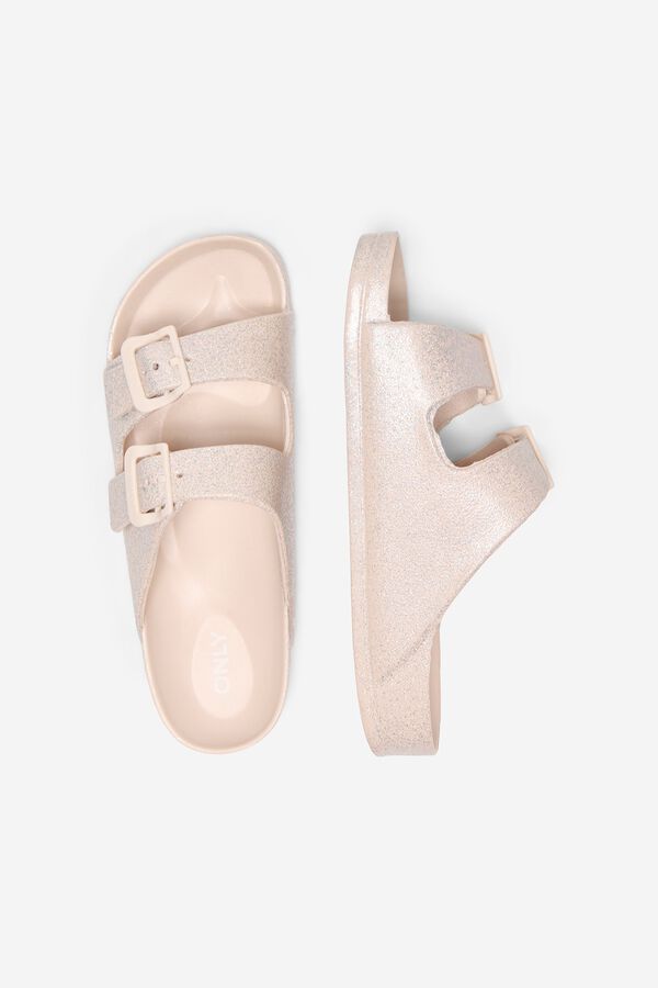 Only Glitter flat sandal rose