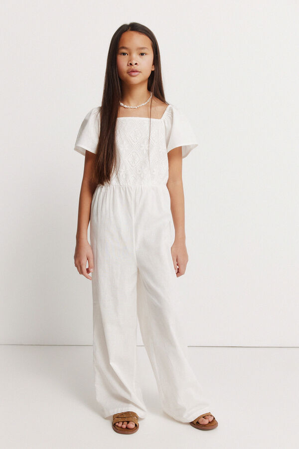 Springfield Kids Peto bordado suizo ni&ntilde;a marfil