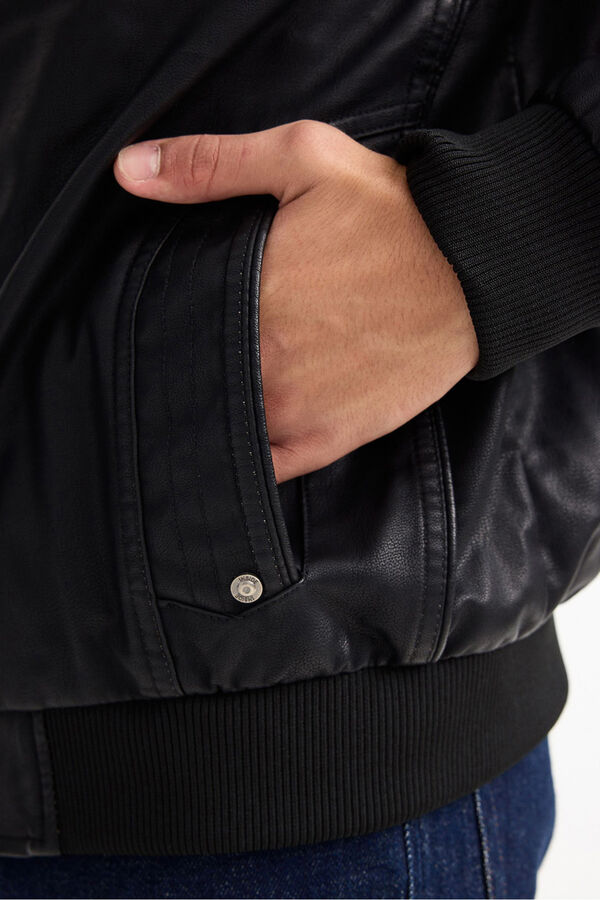 Inside Faux leather Jacket black