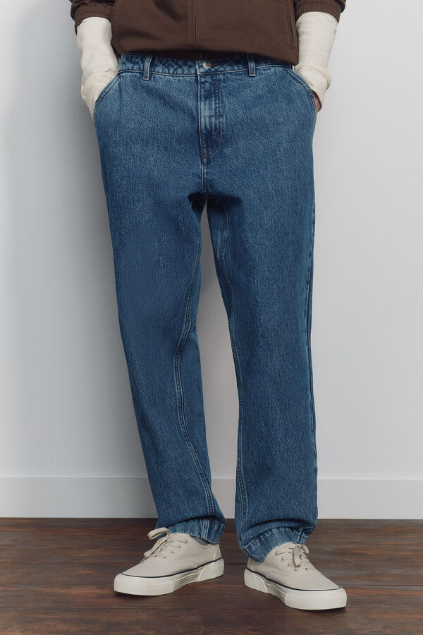Springfield Overdyed relaxed fit chino jeans blue