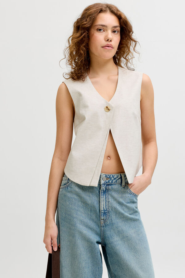 Jack & Jones Asymmetric tailored gilet grey