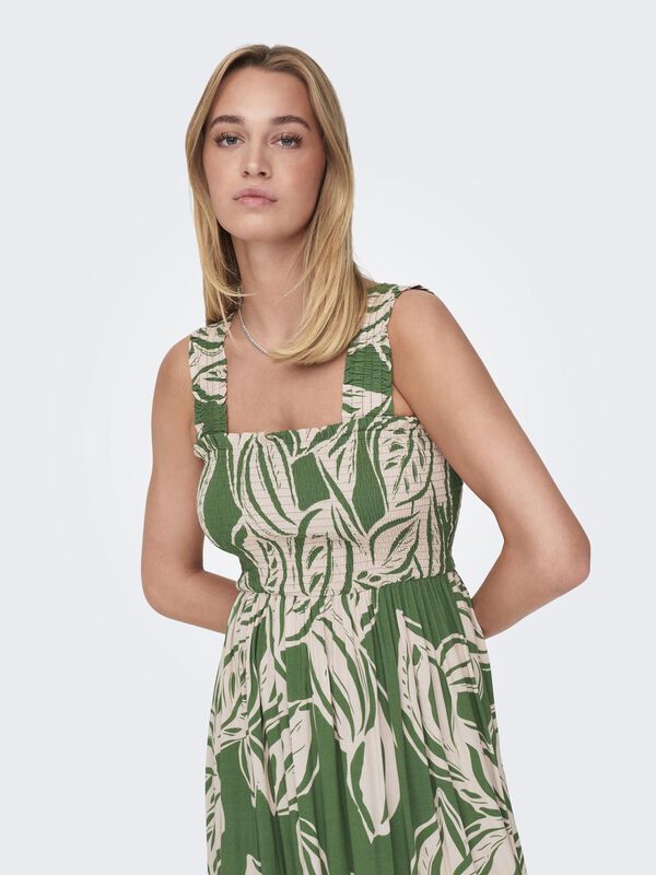 Springfield Langes Kleid Raffung grün