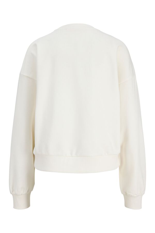 Jack & Jones Sudadera relaxed cuello redondo blanco