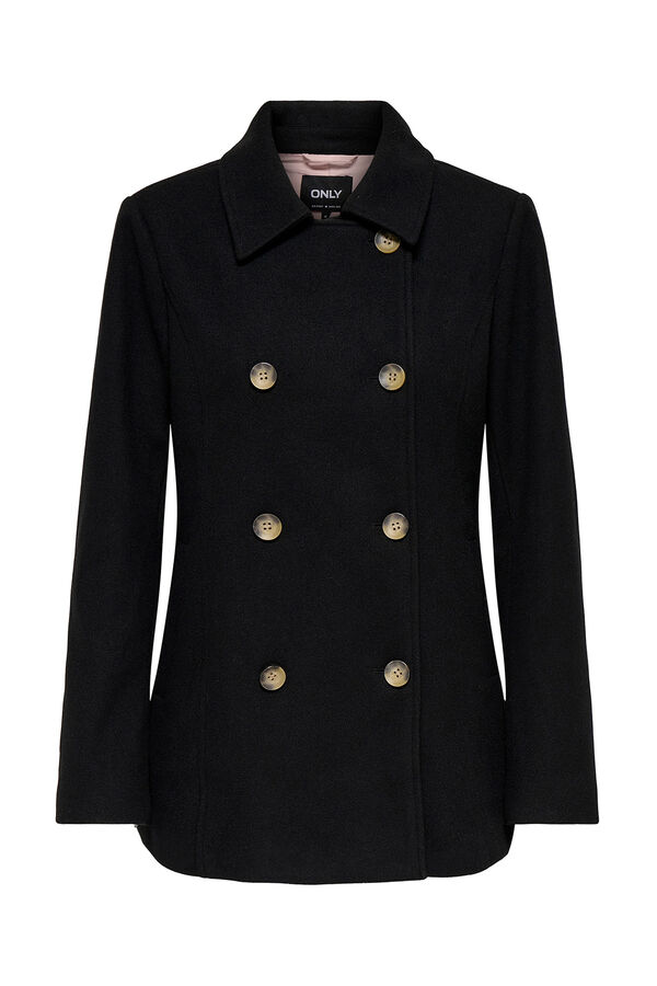 Only Sobretudo curto de pano preto
