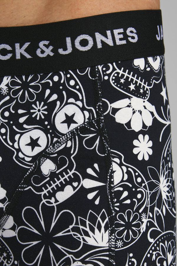 Jack & Jones Pack of 3 skull-print boxers black