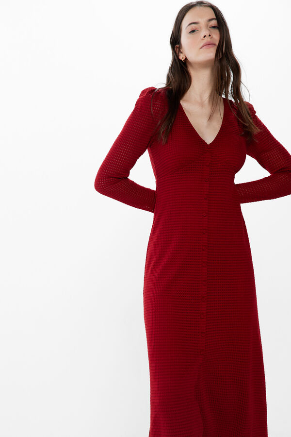 Springfield Structured midi dress red