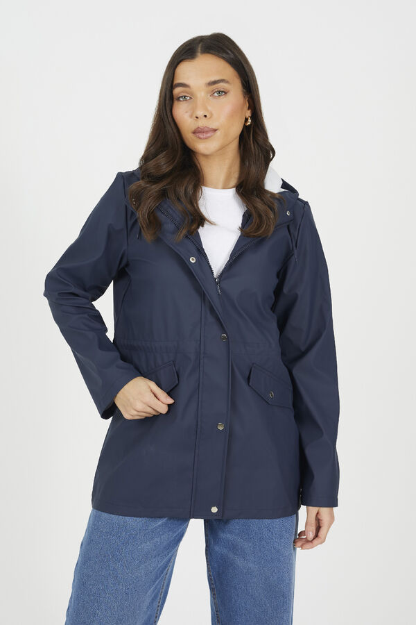 Brave Soul Rubberized raincoat blue