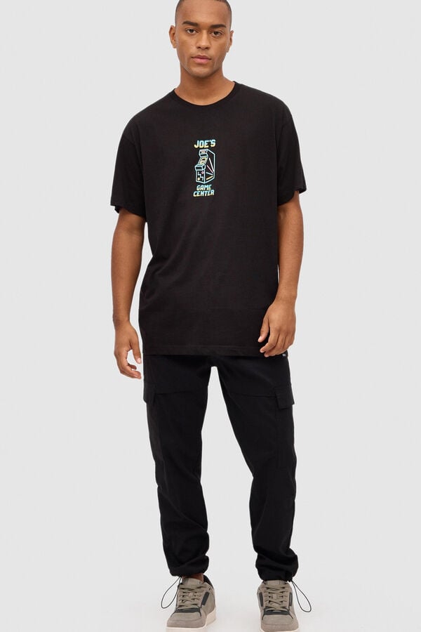 Springfield T-shirt Estampado Gamer preto