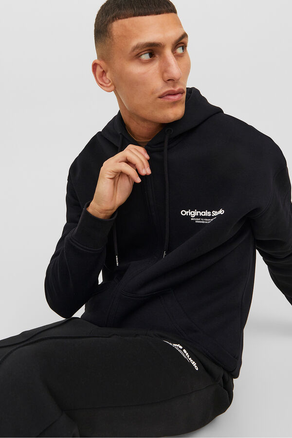Jack & Jones Sudadera relaxed con cremallera negro