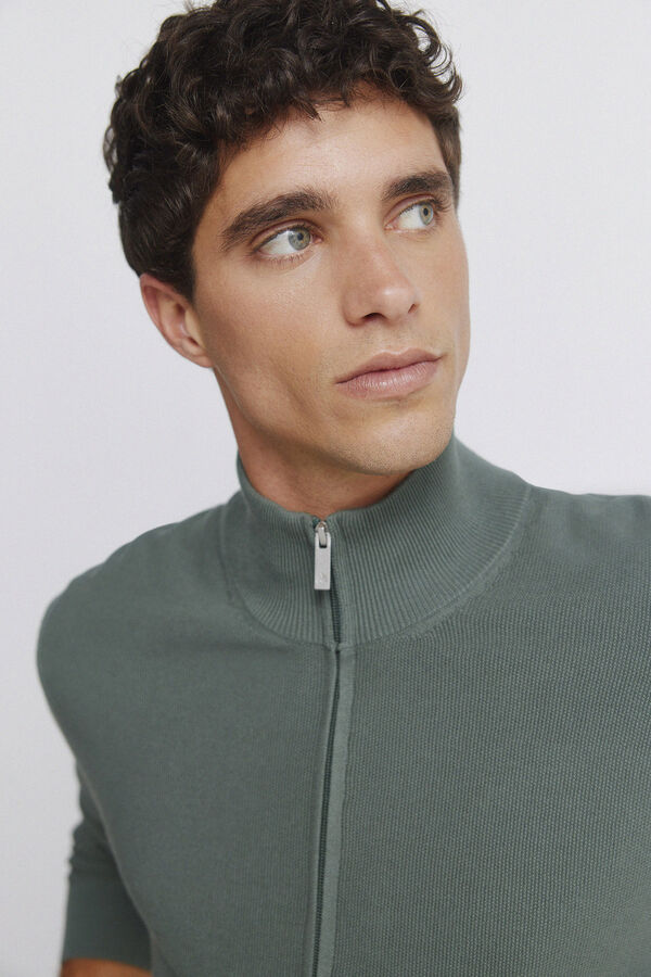 Springfield cardigan structur&eacute; uni vert