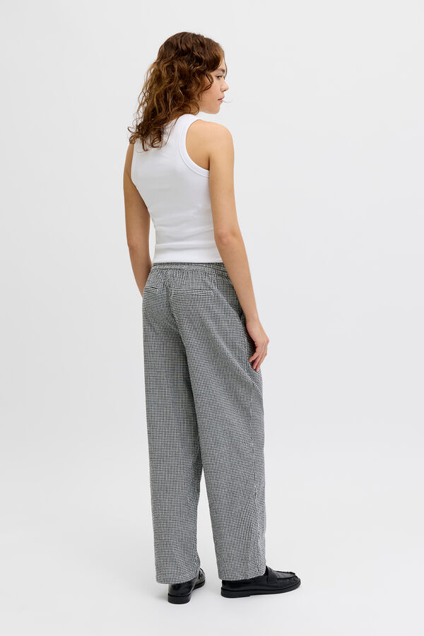Jack & Jones Pantal&oacute;n seersucker algod&oacute;n negro