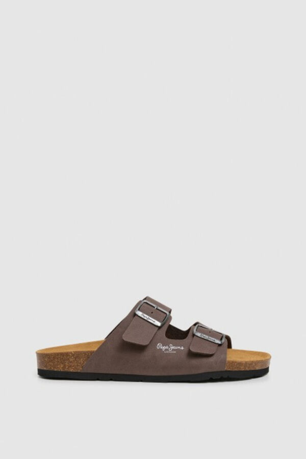 Pepe Jeans Double buckle anatomical sandals nude