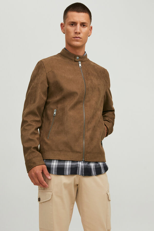 Springfield Faux leather water-resistant jacket brown
