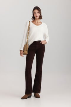 Springfield Pantalon flare en velours c&ocirc;tel&eacute;