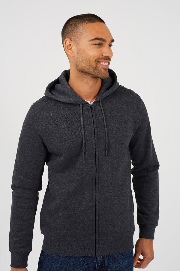 Brave Soul Sudadera con capucha y cremallera gris