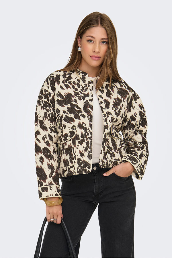 Only Printed padded jacket grey