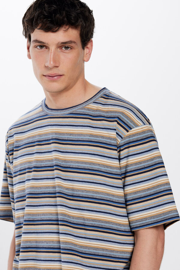 Springfield Striped T-shirt indigo blue