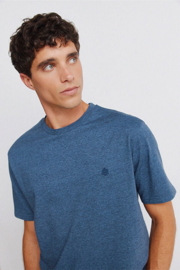 Springfield Basic micro-striped T-shirt blue