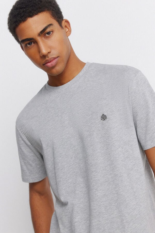 Springfield T-shirt basique en viscose gris