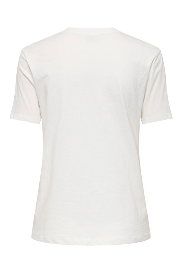 Only V-neck short sleeve T-shirt white
