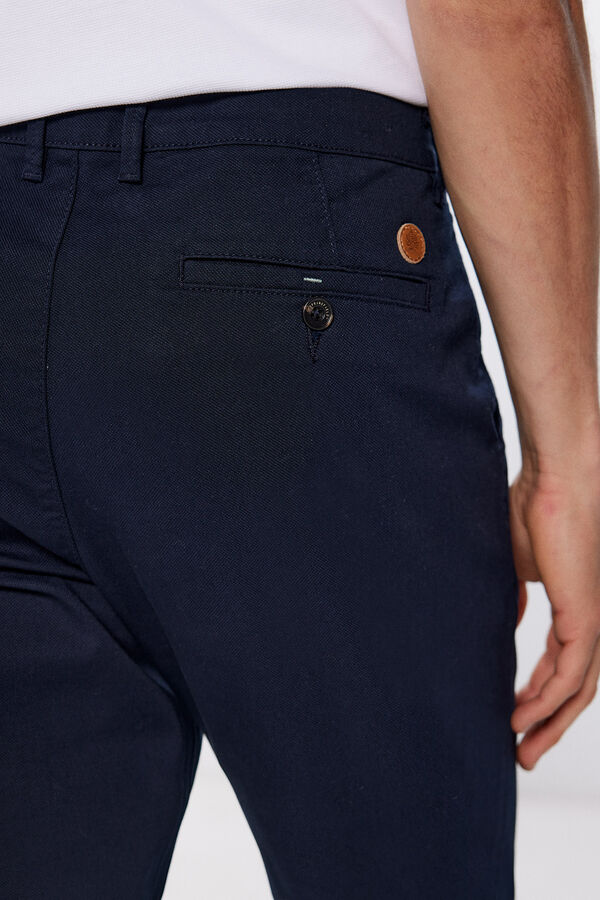 Springfield Pantalón chino color comfort slim fit azul oscuro