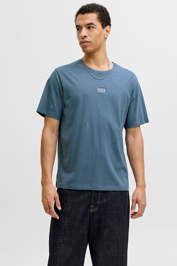 Jack & Jones Camiseta logo frontal gris