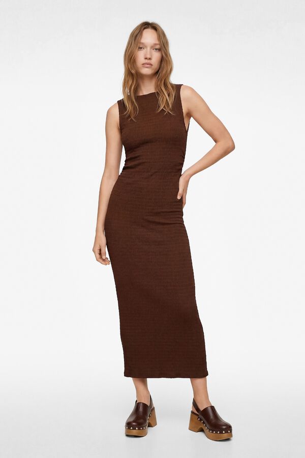Koton Fitted midi dress nude