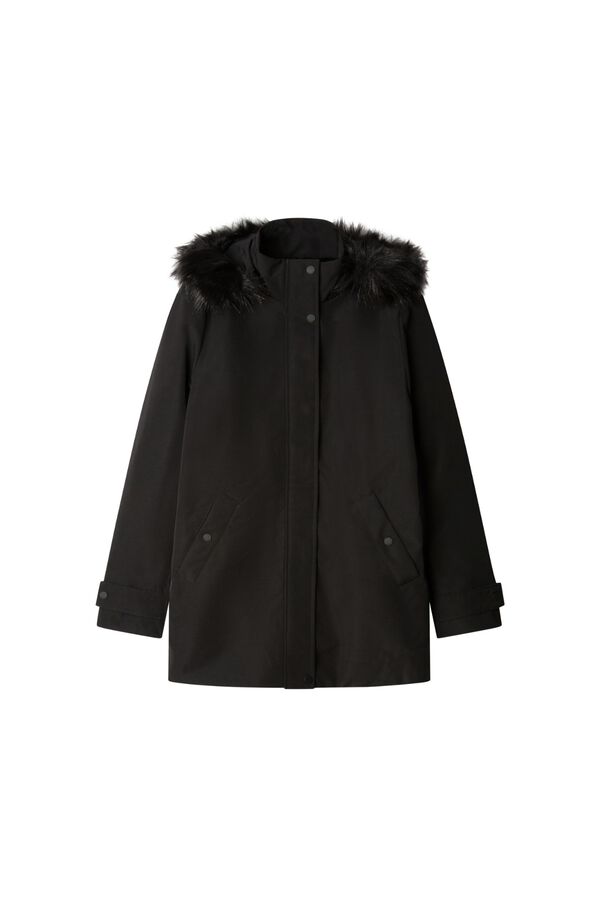Springfield Parka sa kapuljačom i krznom Crna