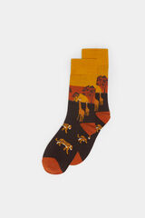 Springfield Visoke čarape s pejzažem savane narančasta