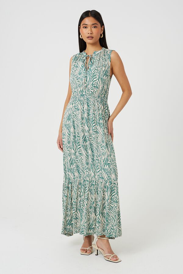 Brave Soul Vestido largo sin mangas estampado estampado