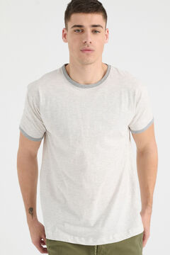 Springfield Camiseta Básica Con Contrastes gris claro