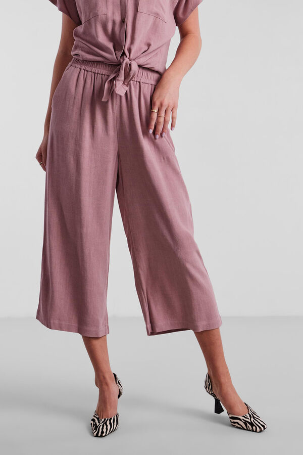 Springfield Pantalon culotte lino morado