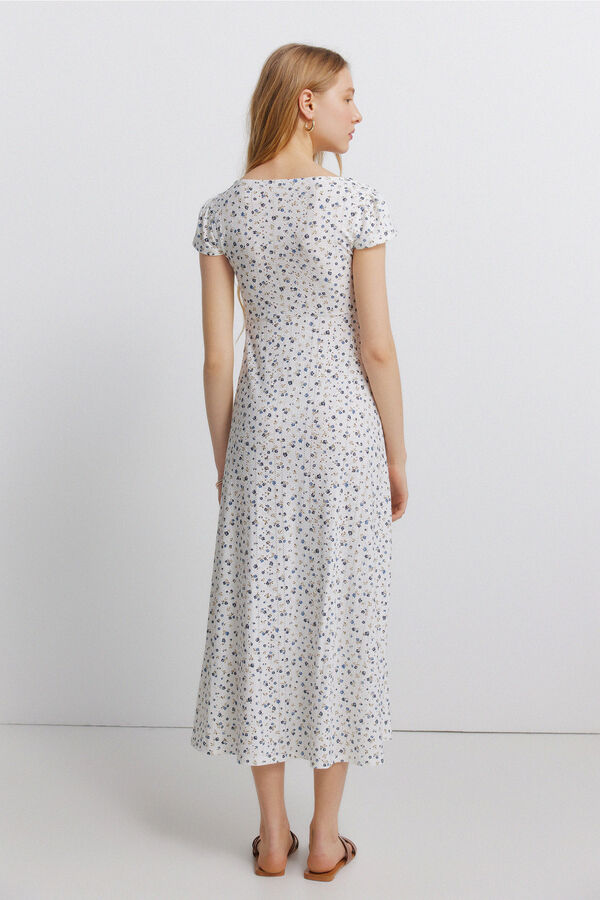 Springfield Lace print dress beige