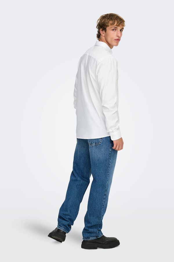 Only & Sons Camisa manga larga blanco