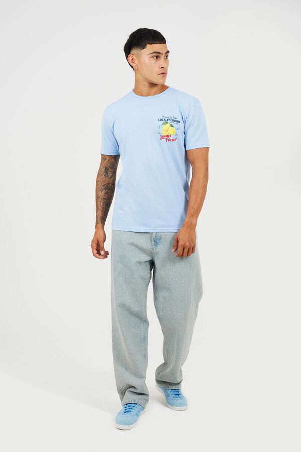 Brave Soul Printed short sleeve T-shirt blue