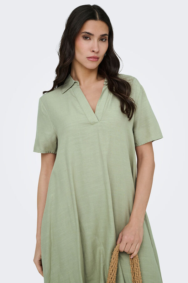 JDY Vestido corto camisero gris