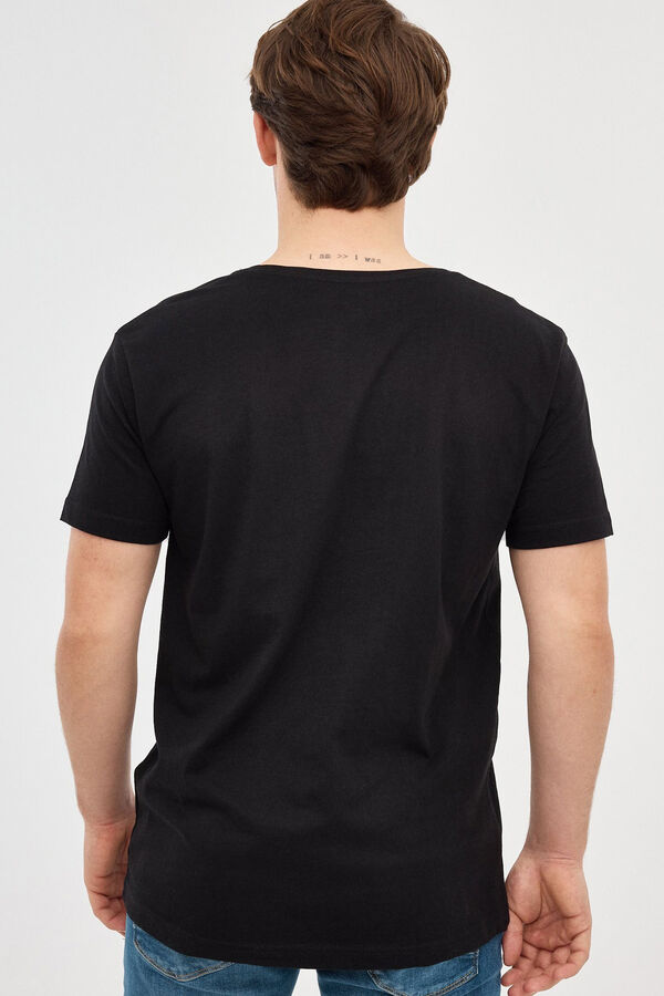 Springfield Essential V-neck T-shirt crna