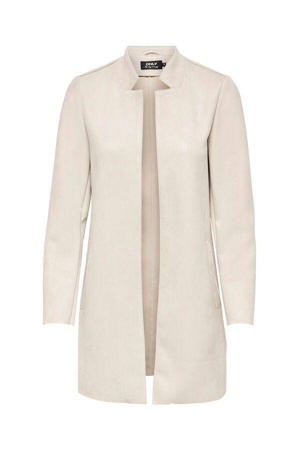 Only Sobretudo de camur&ccedil;a castanho