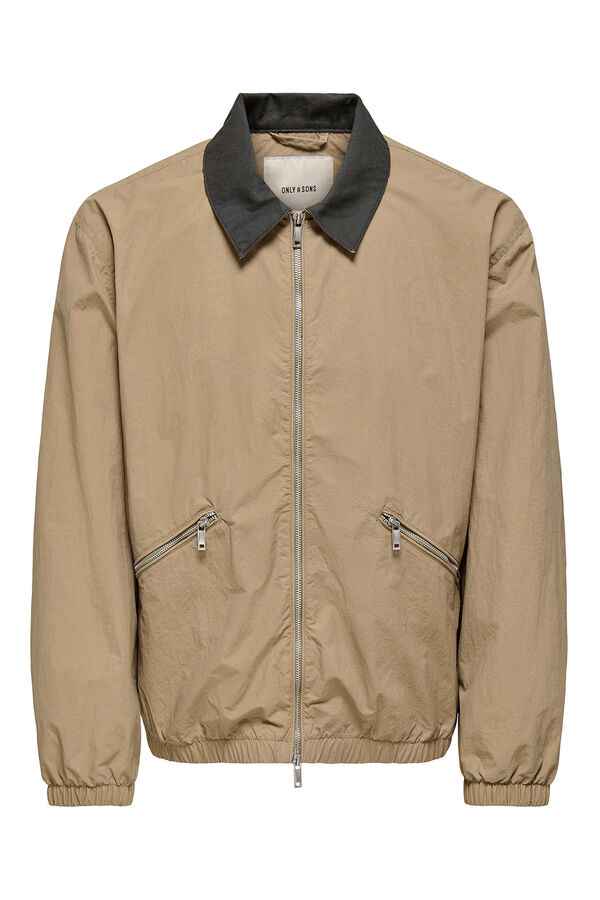 Only & Sons Chaqueta con pu&ntilde;os el&aacute;sticos tostado
