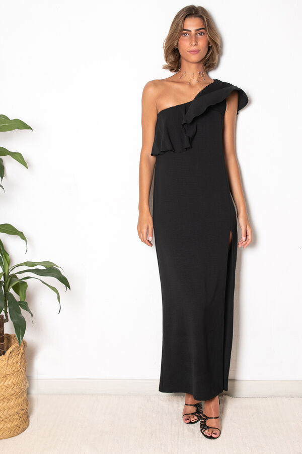 Cul Sac Long asymmetric dress black