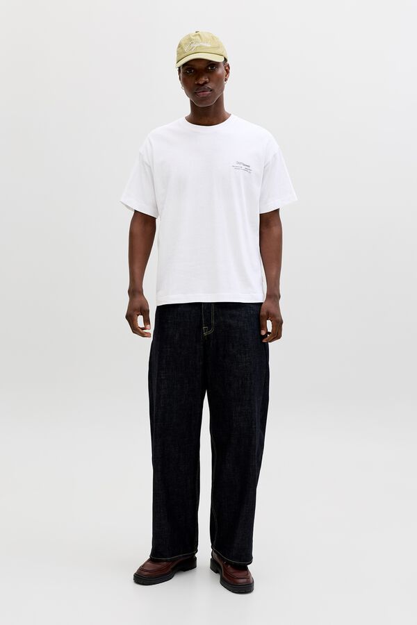 Jack & Jones T-shirt loose em algod&atilde;o branco