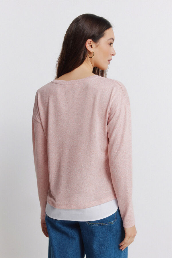 Springfield Kombinovana majica sa bočnim dugmićima Roze